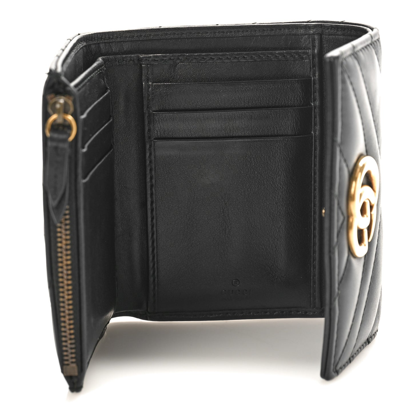 Calfskin Matelasse GG Marmont Wallet Black