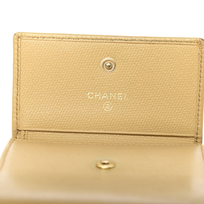 Chanel Grained Calfskin CC Button Compact Wallet Beige 7 of 11