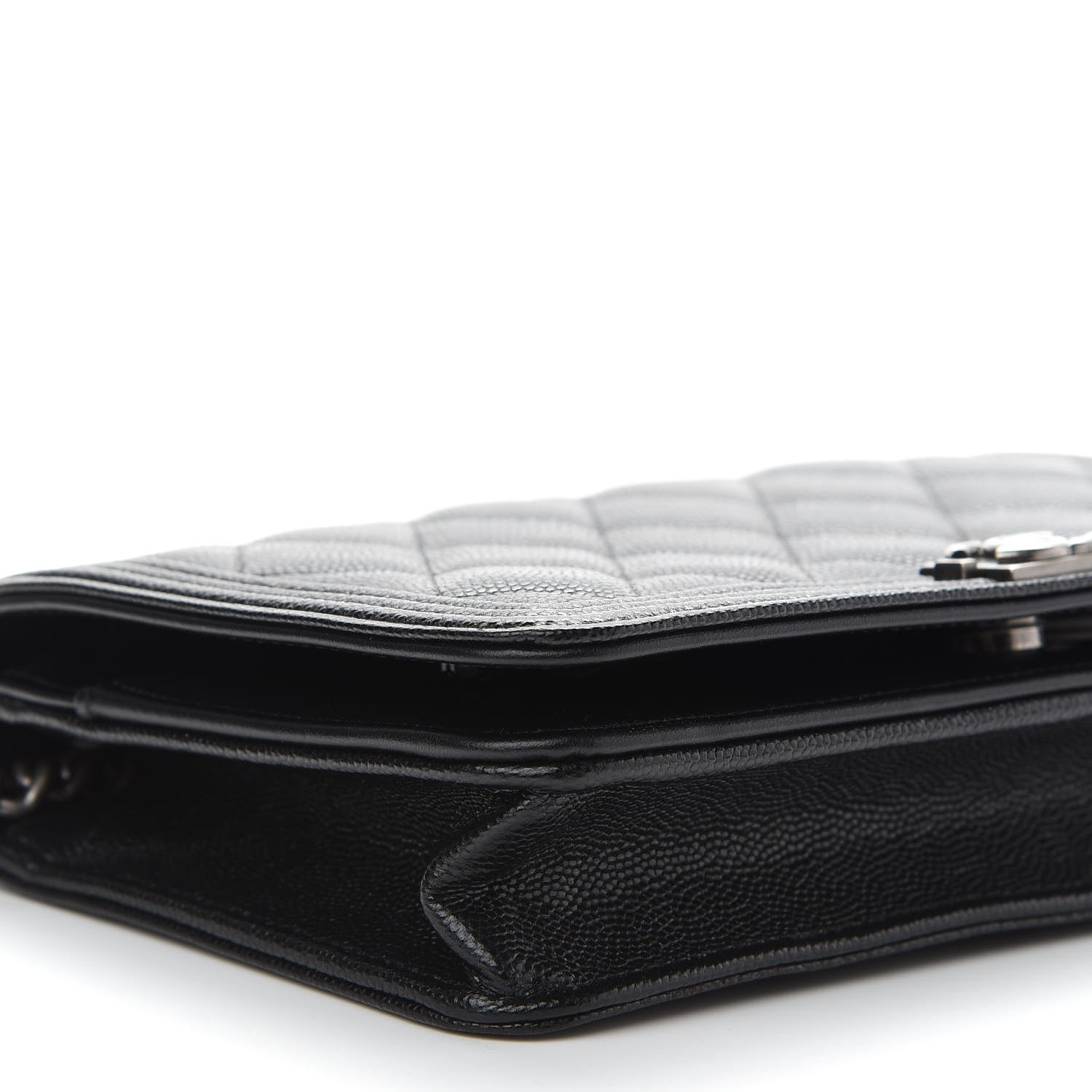 Chanel Caviar Quilted Boy Wallet On Chain WOC Black 9 of 10