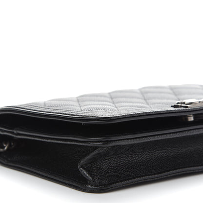 Chanel Caviar Quilted Boy Wallet On Chain WOC Black 9 of 10