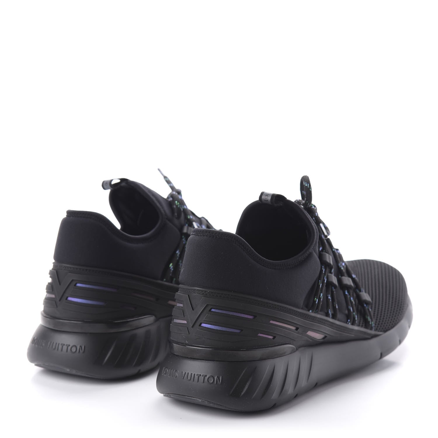 Louis Vuitton Neoprene Mesh Rubber Fastlane Low Sneakers 10 Black 4 of 8