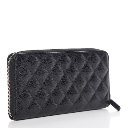 Chanel Caviar Quilted Large Gusset Zip Around Wallet Black 3 of 10