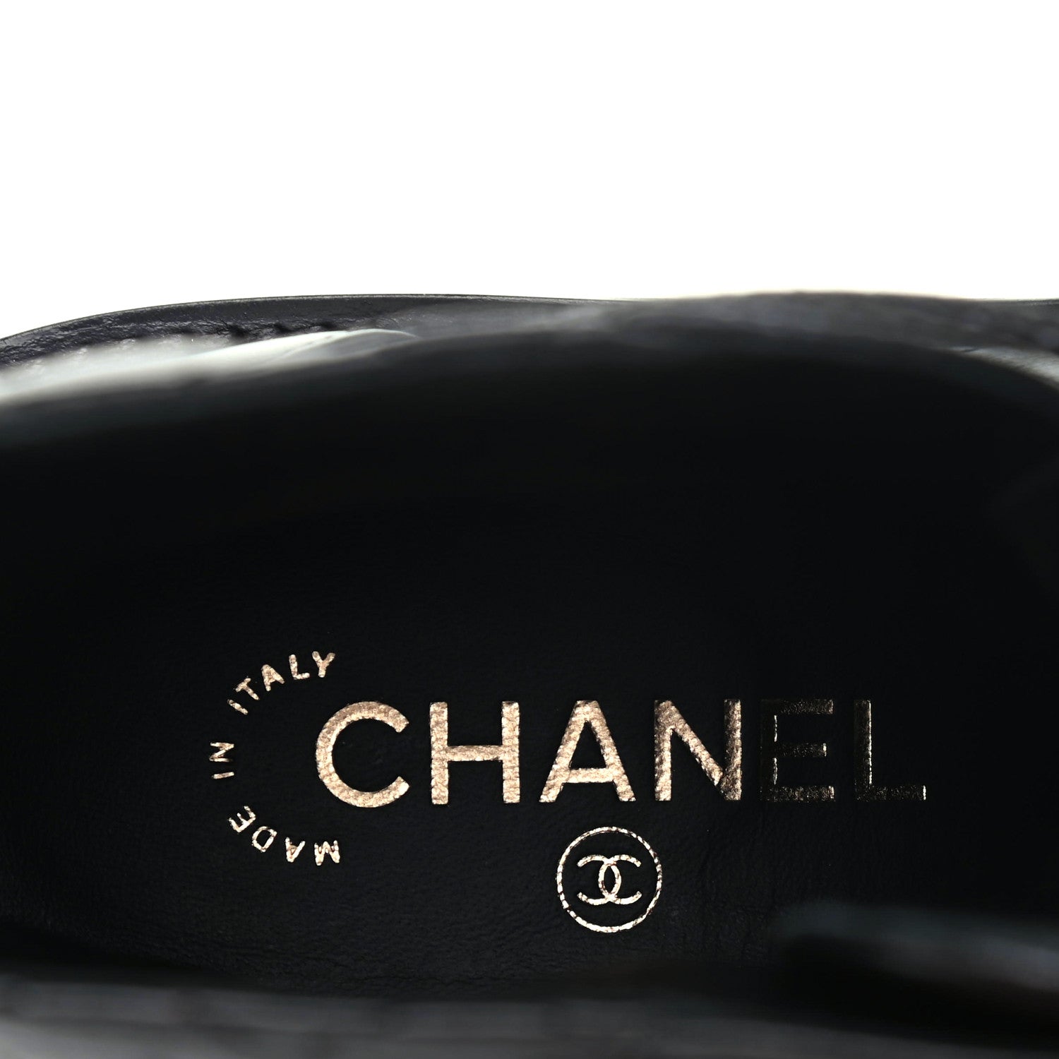 Chanel Shiny Lambskin Quilted Lace Up Combat Boots 36.5 Black 8 of 13