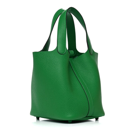 Hermes Taurillon Clemence Monochrome Picotin Lock 18 PM Bambou 3 of 9