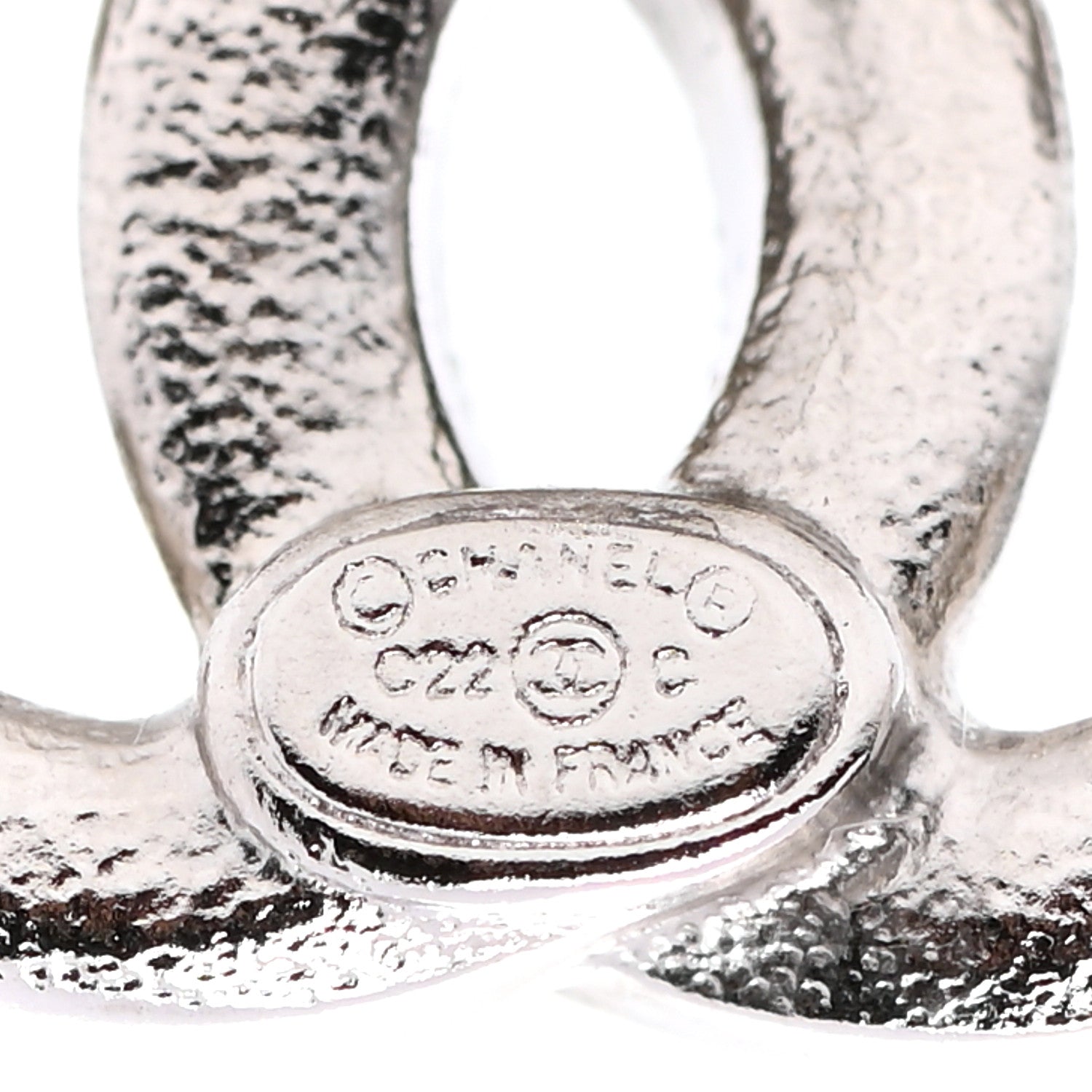 Chanel Crystal CC Earrings Silver 4 of 4