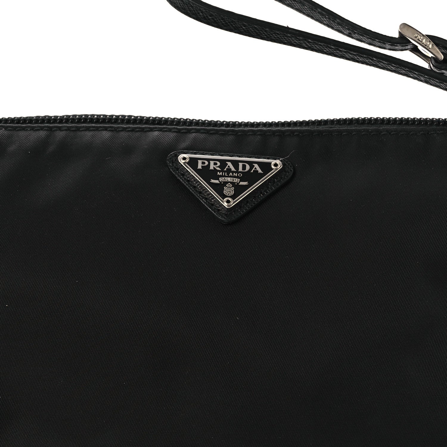 Prada Re-Nylon Vela Saffiano Wristlet Black 1854195 – FASHIONPHILE