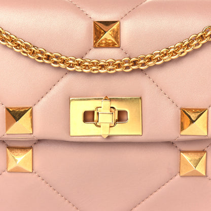 Valentino Garavani Nappa Large Roman Stud Shoulder Bag Rose Cannelle 12 of 14