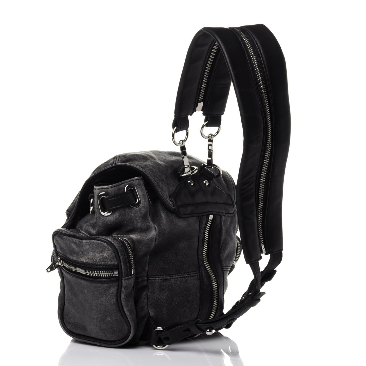 Calfskin Mini Marti Backpack Washed Grey