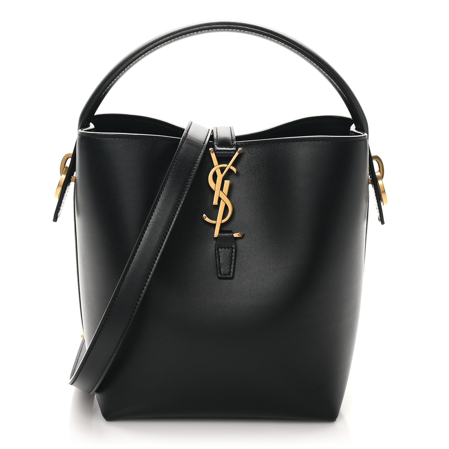 Saint Laurent Shiny Calfskin Le 37 Bucket Bag Black 1 of 10