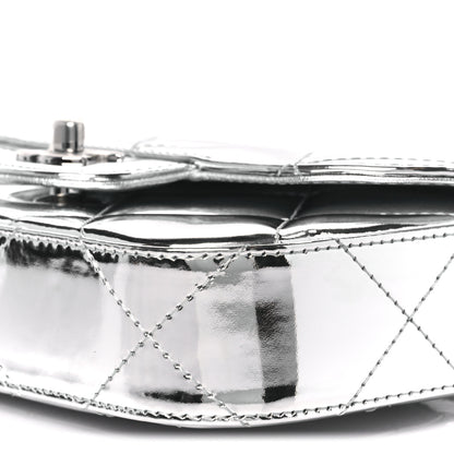 Chanel Mirror Calfskin Small Top Handle Clutch With Chain Silver 11 of 12