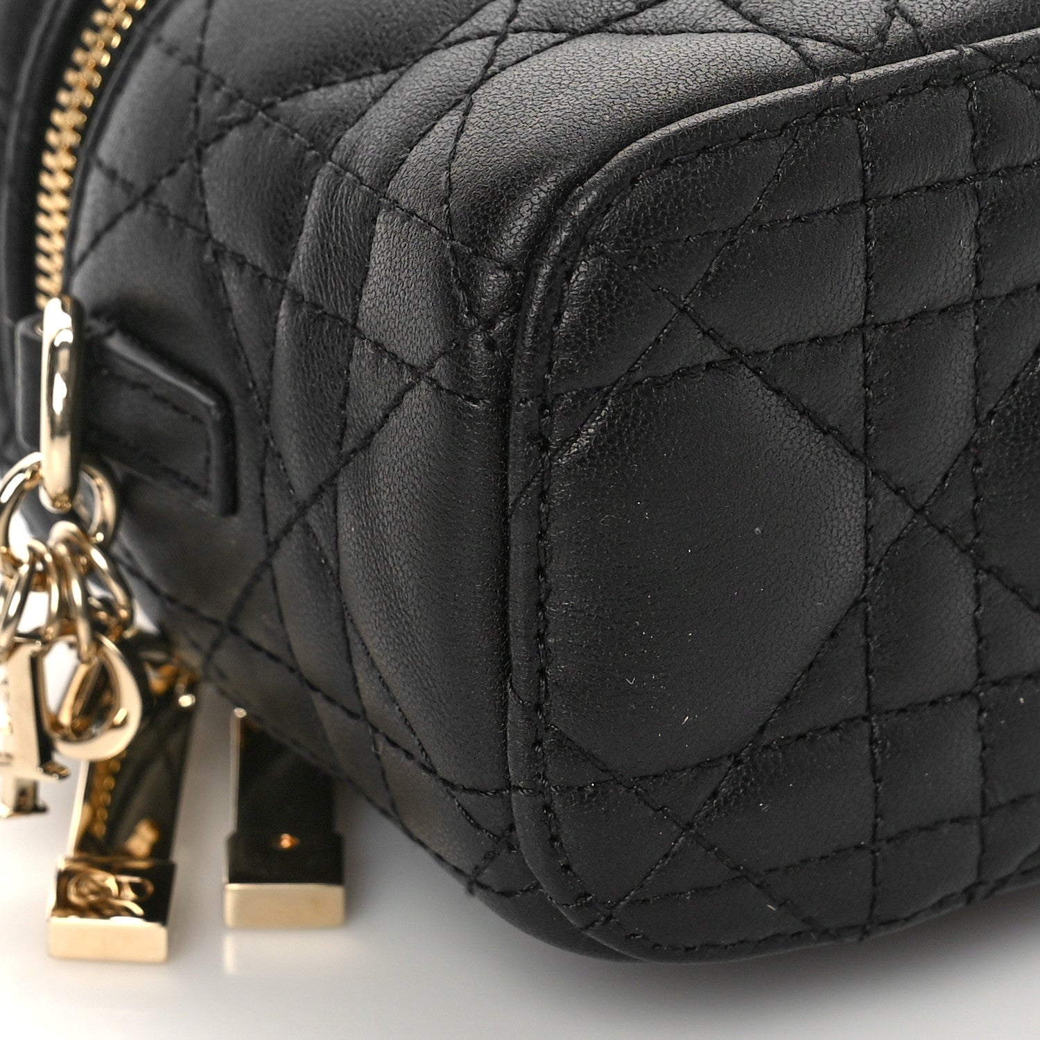 Christian Dior Lambskin Cannage Micro Lady Dior Vanity Case Black 7 of 8