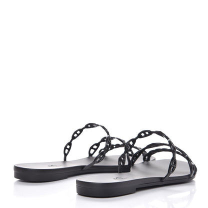 Hermes Rubber Chaine d'Ancre Rivage Sandals 41 Black 4 of 6