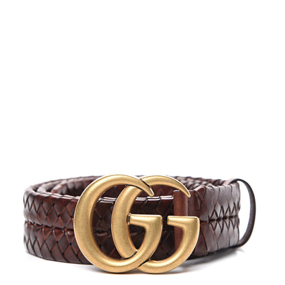 Gucci Calfskin Braided Double G 40mm Belt 85 34 Cuoio Bruciato 1 of 5