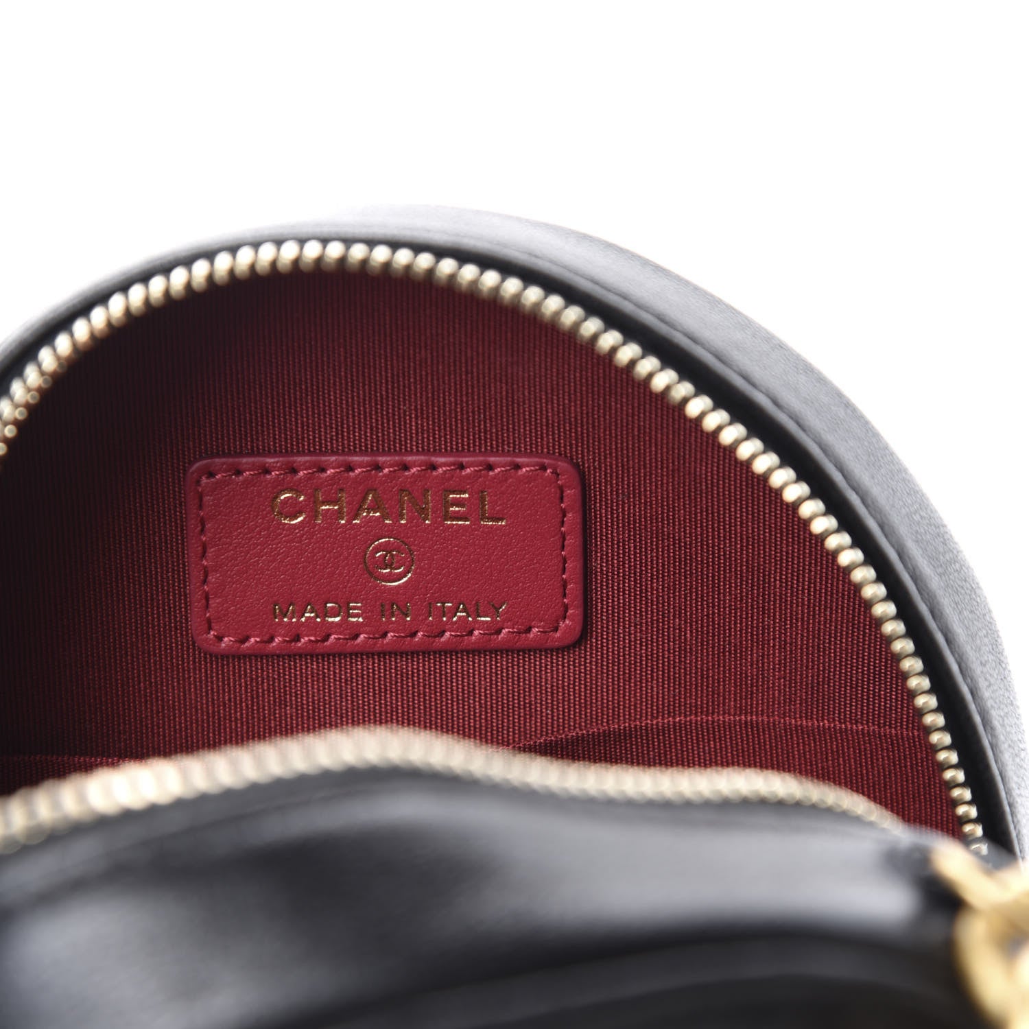 Chanel Shiny Goatskin Quilted 19 Round Clutch With Chain Black 8 of 11