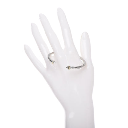 David Yurman Sterling Silver 18K Yellow Gold 4mm Cable Classics Bracelet 2 of 5