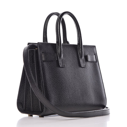 Saint Laurent Grained Calfskin Nano Sac De Jour Black 3 of 9