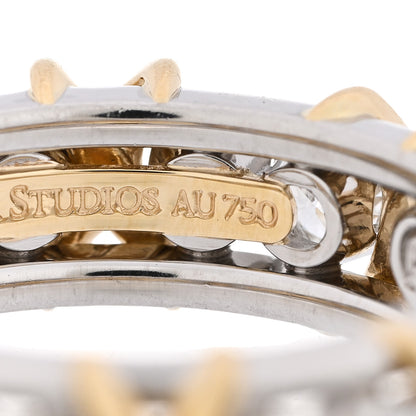 Tiffany 18K Yellow Gold Platinum Diamond Schlumberger Sixteen Stone Ring 48 4.5 6 of 8