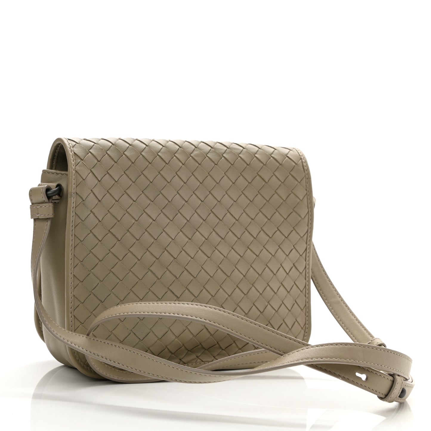 Nappa Intrecciato Mini Flap Crossbody Porridge