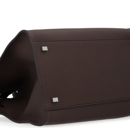 The Row Matte Grained Calfskin Soft Margaux 12 Deep Brown 8 of 9