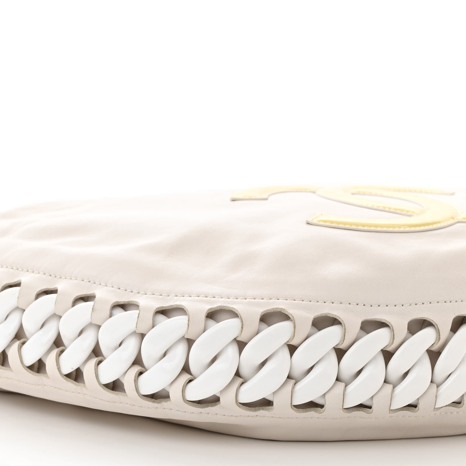 Chanel Calfskin Modern Chain Rhodoid Hobo White 9 of 12