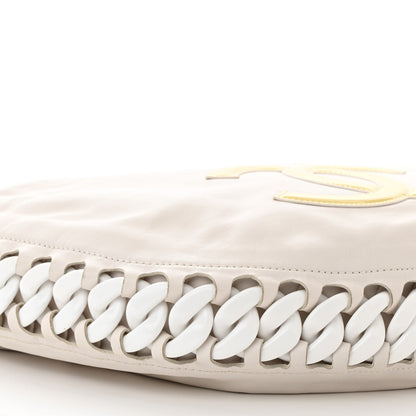 Chanel Calfskin Modern Chain Rhodoid Hobo White 9 of 12