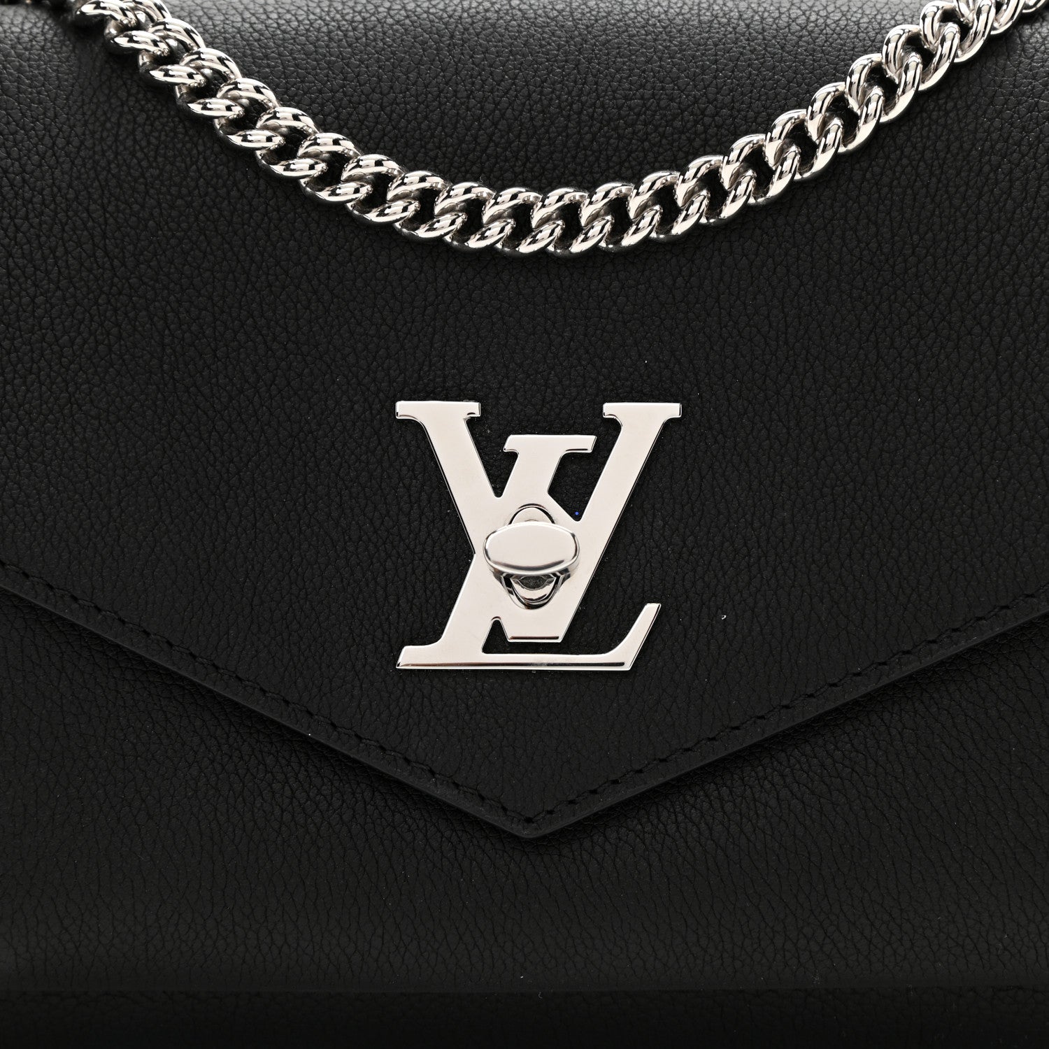 Louis Vuitton Soft Calfskin Mylockme Chain Bag BB Black 7 of 7