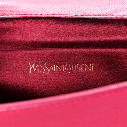 Saint Laurent Textured Calfskin Classic Y Ligne Clutch Fuchsia 6 of 9