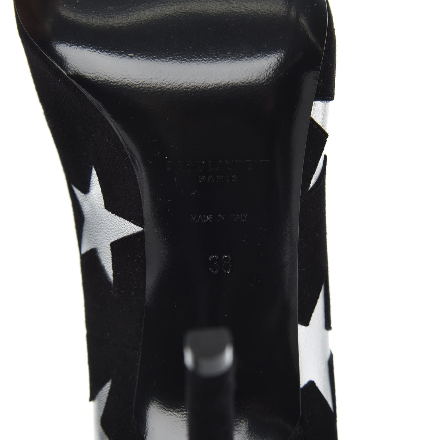 Saint Laurent Kid Scamosciato Anja Star 105 Pumps 38 Black Silver 6 of 9