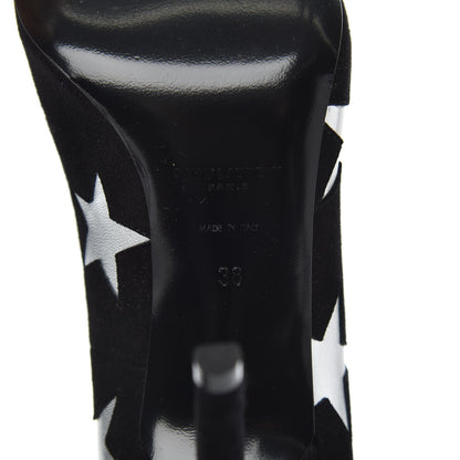 Saint Laurent Kid Scamosciato Anja Star 105 Pumps 38 Black Silver 6 of 9