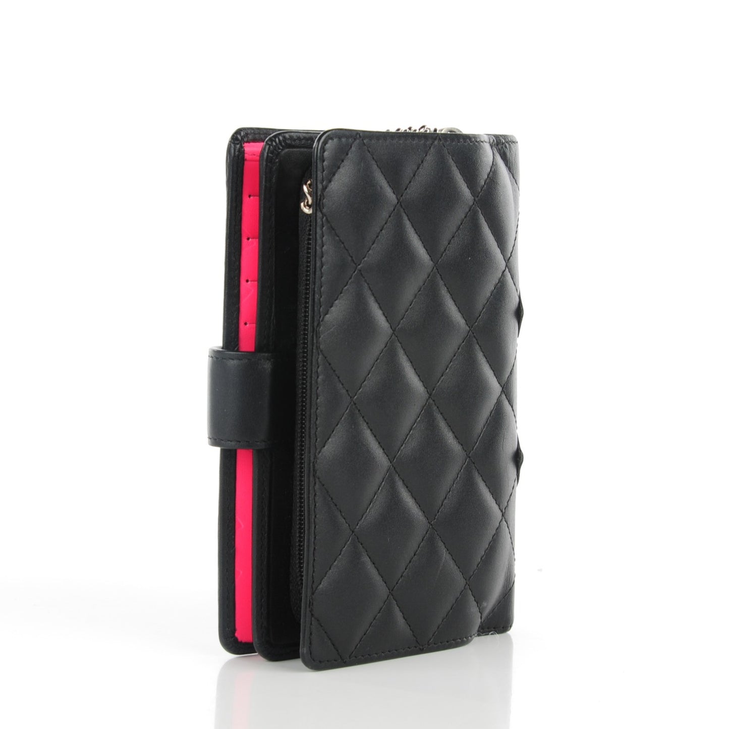 Calfskin Cambon Zipped Pocket Wallet Black