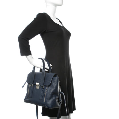 3.1 Phillip Lim 3.1 Textured Calfskin Medium Pashli Satchel Ink 3 of 13