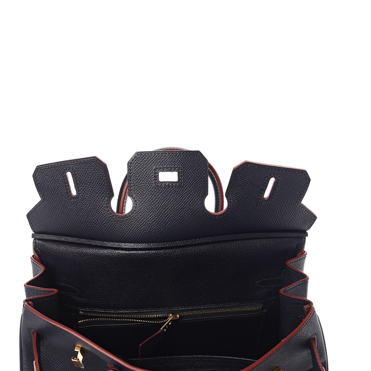 Hermes Epsom Contour Birkin 25 Bleu Indigo Rouge H 27 of 34