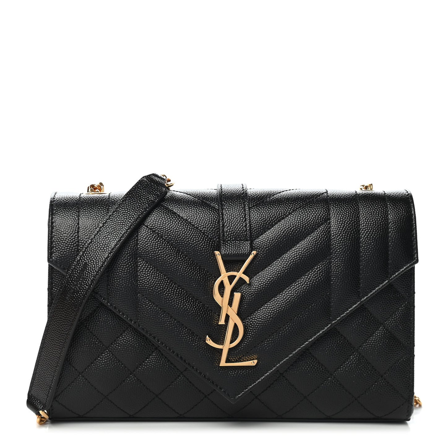 Grain De Poudre Textured Mixed Matelasse Triquilt Small Monogram Satchel Black