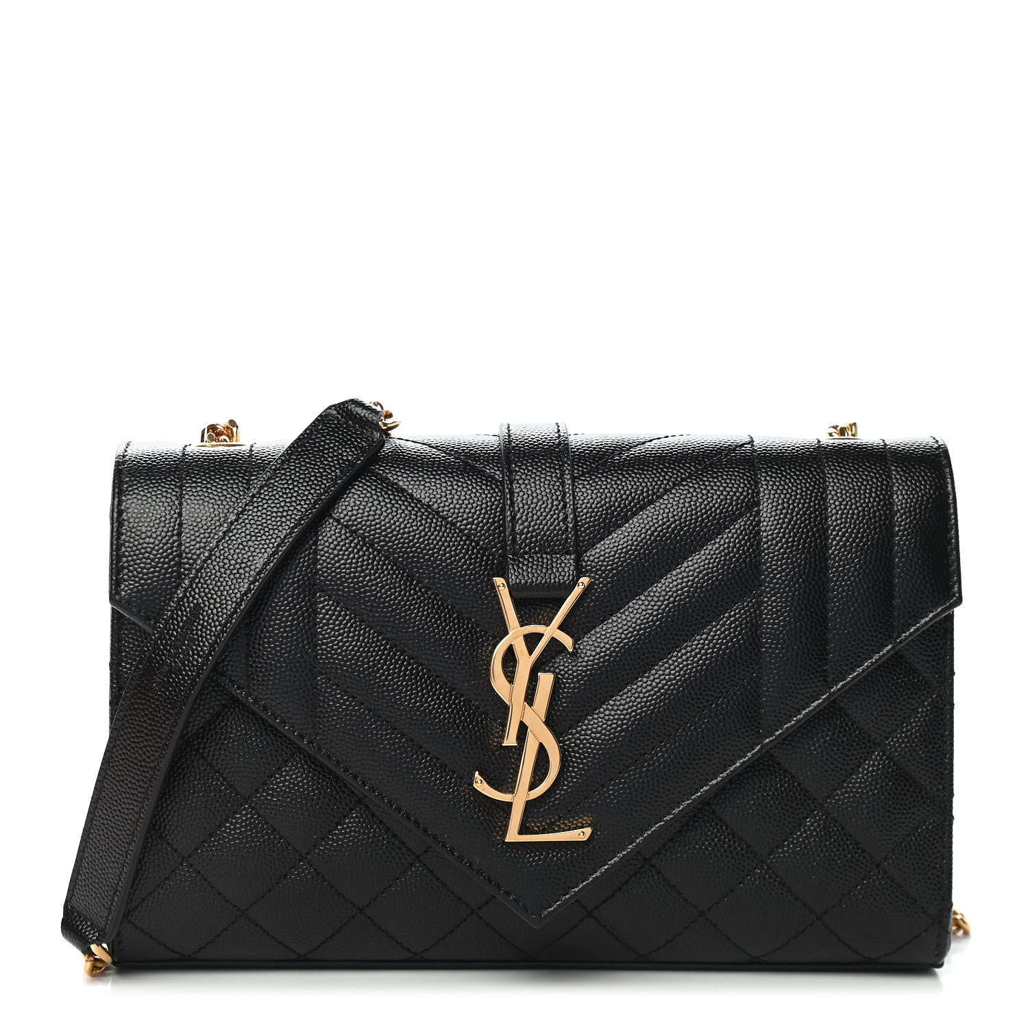 Saint Laurent Grain De Poudre Textured Mixed Matelasse Triquilt Small Monogram Satchel Black 1 of 8