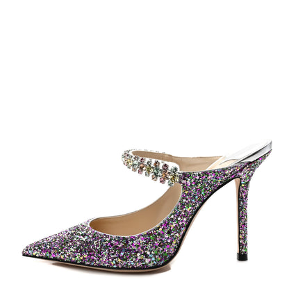 Jimmy Choo Glitter Crystal Bing 100 Pumps 37 Pink Multicolor 1 of 8