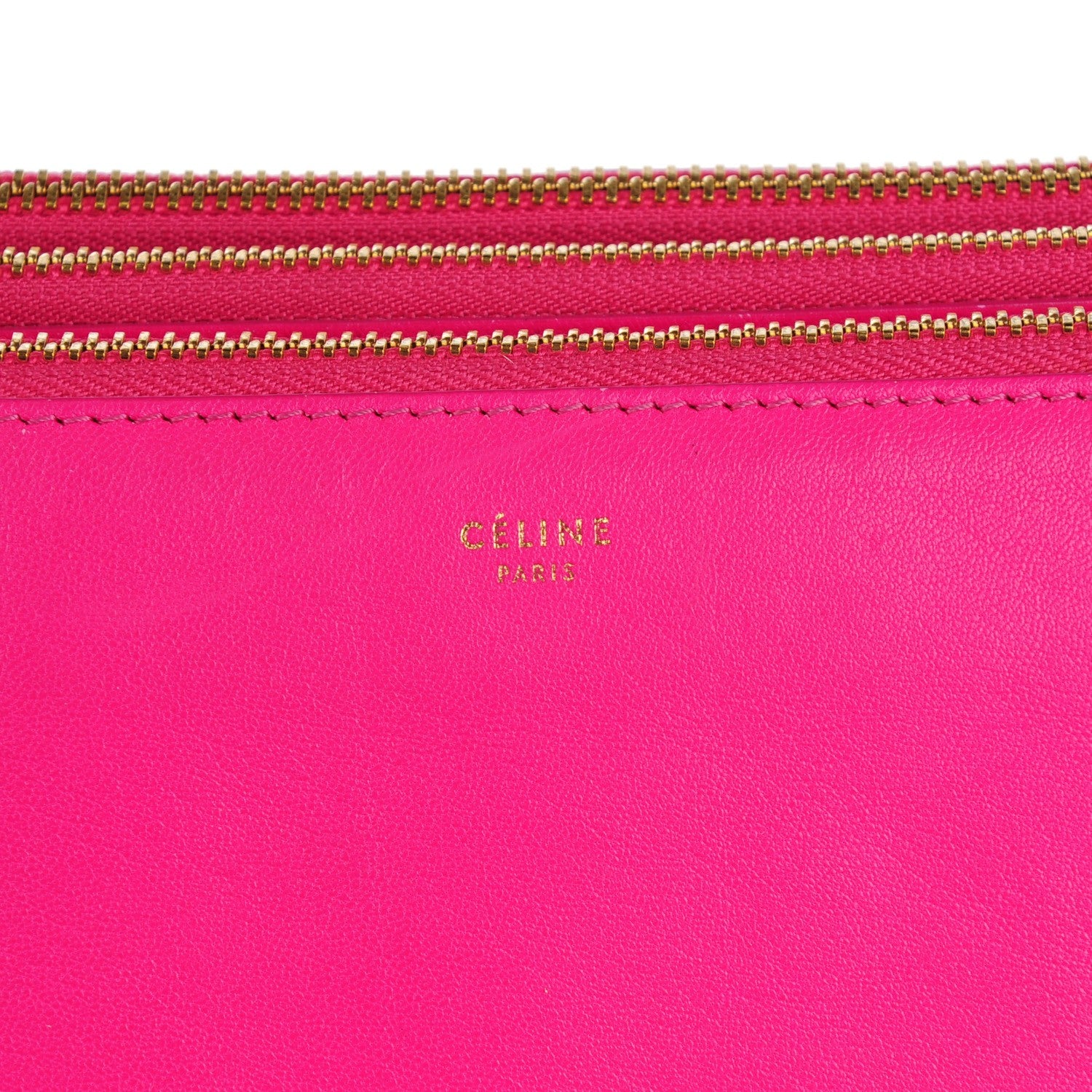 Celine Lambskin Large Trio Crossbody Bag Fuchsia 5 of 8