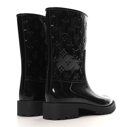 Louis Vuitton Rubber Embossed Monogram Splash Rain Short Boots 36 Black 5 of 8