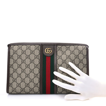Gucci GG Supreme Monogram Web Toiletry Case Brown 2 of 6