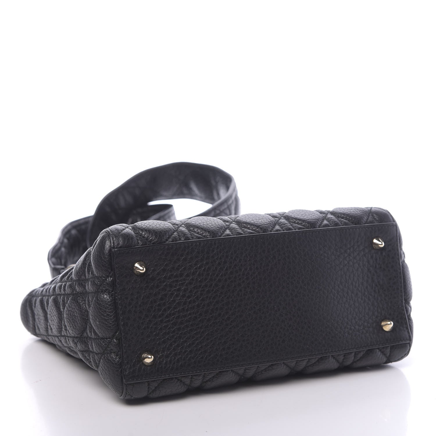 Christian Dior Grained Calfskin Cannage Medium Supple Lady Dior Black 4 of 9