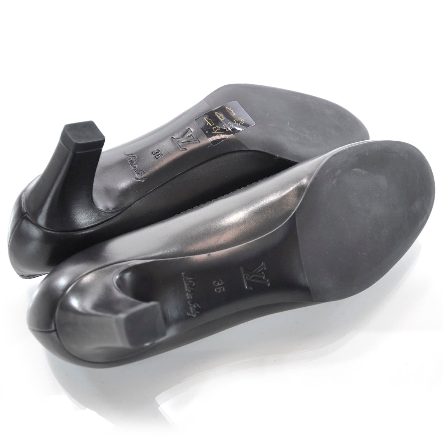 Louis Vuitton Leather Bow Heels 36 Black 6 of 8
