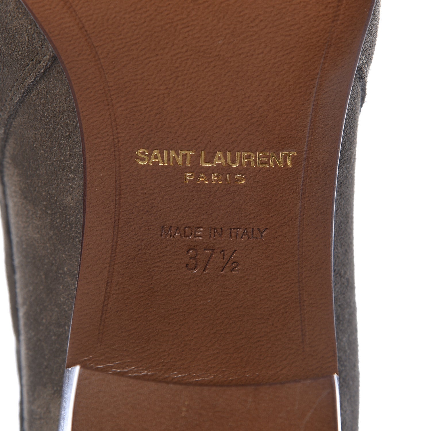 Saint Laurent Suede Womens Blake Ankle Boots 37.5 Kaki Militaire 6 of 10