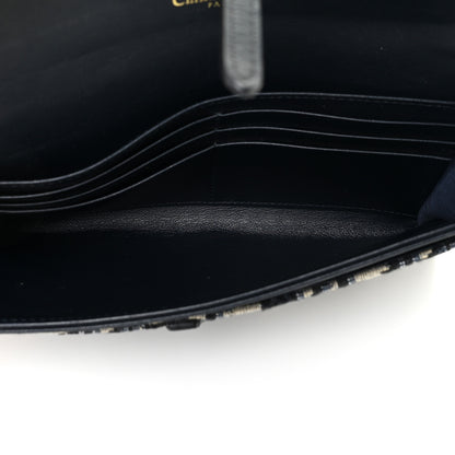 Christian Dior Oblique Saddle Chain Long Wallet Blue 6 of 12