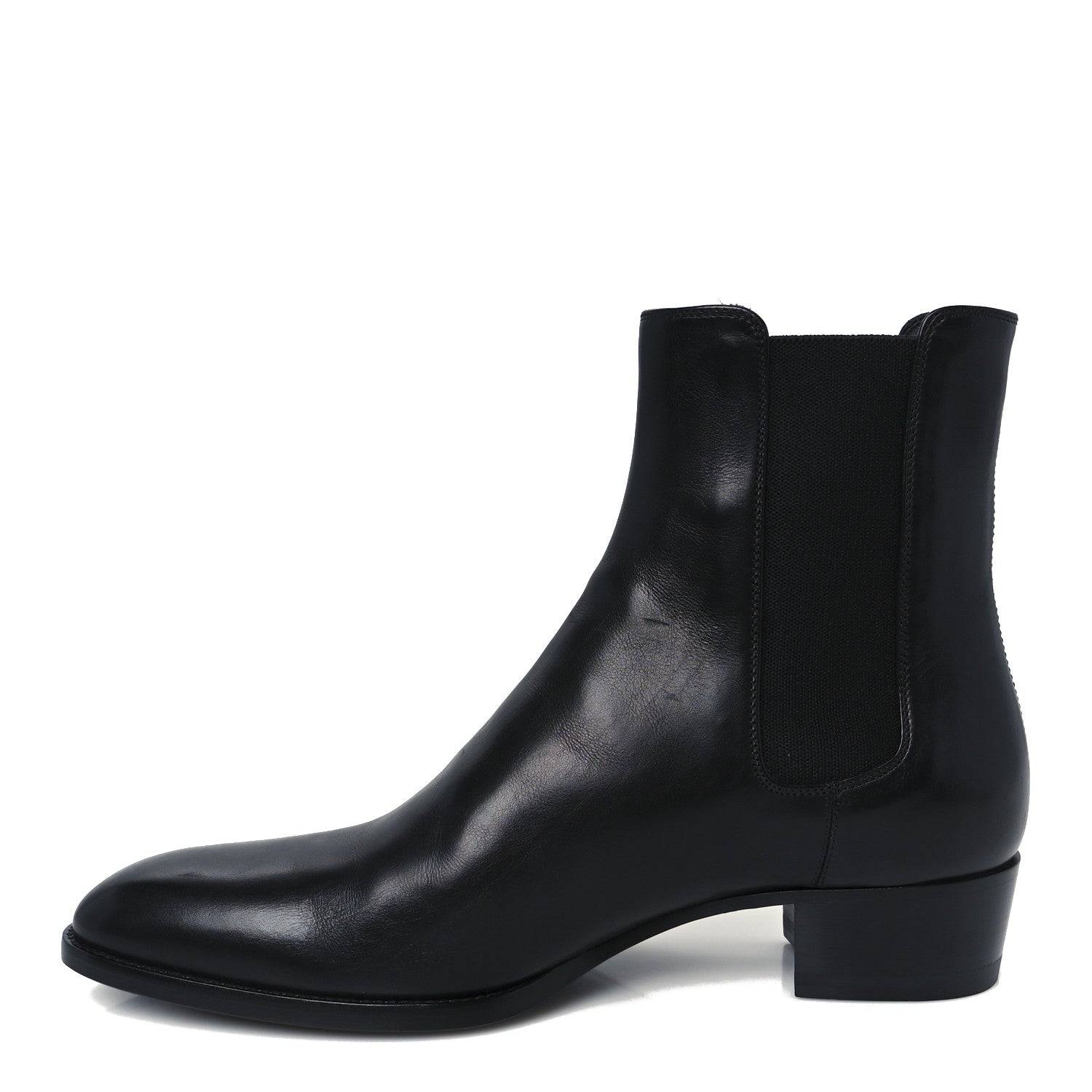 Saint Laurent Calfskin Mens Wyatt Chelsea Boots 39.5 Black 1 of 11