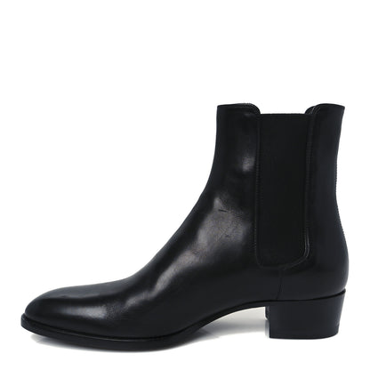 Saint Laurent Calfskin Mens Wyatt Chelsea Boots 39.5 Black 1 of 11