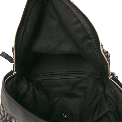 Christian Dior Oblique Calfskin Rider Backpack Beige Black 4 of 5
