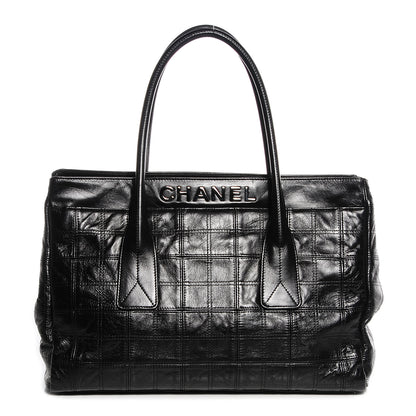 Chanel Lambskin Square Stitched Lax Shopping Tote Black 1 of 7
