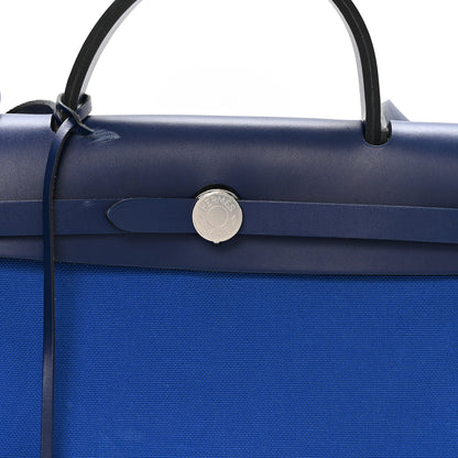 Hermes Toile Vache Hunter Herbag Zip 31 PM Bleu Electrique Bleu Indigo 9 of 11