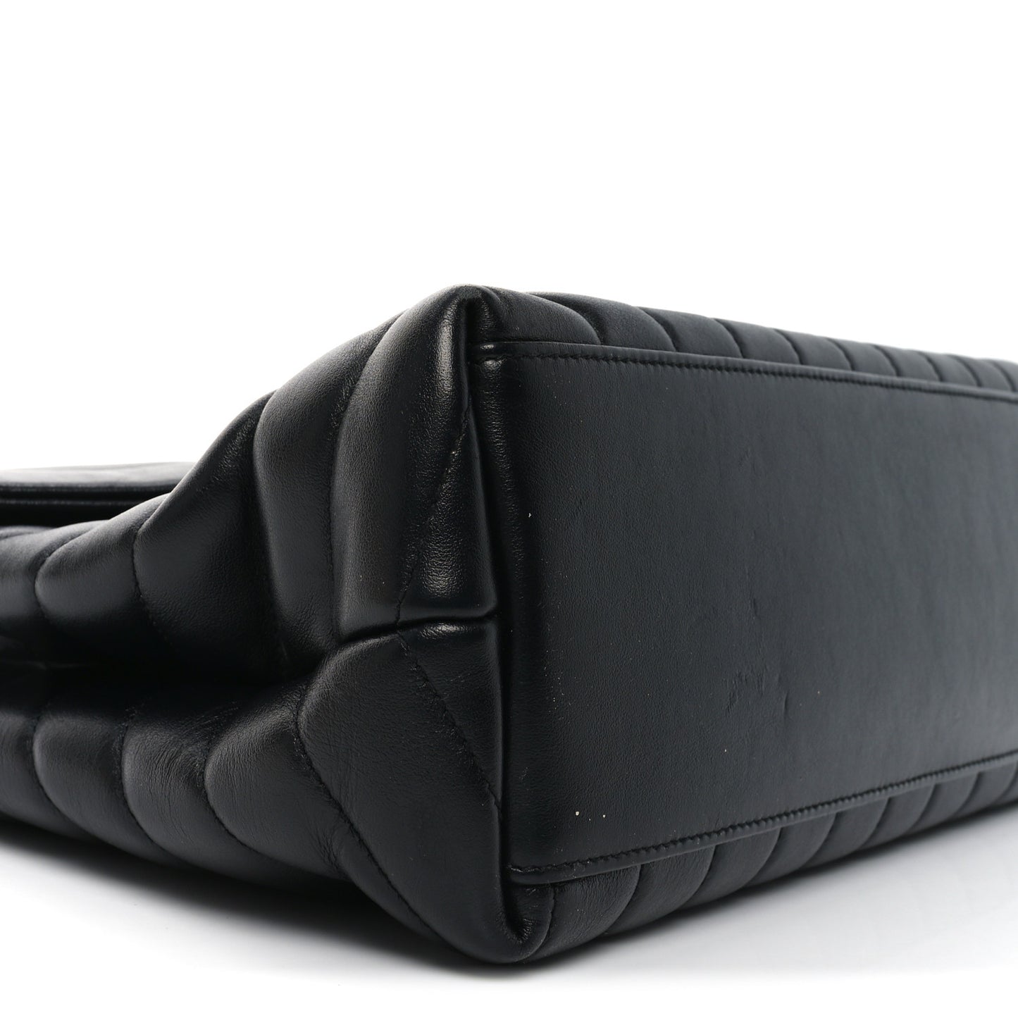 Calfskin Y Quilted Monogram Medium Loulou Chain Satchel Black