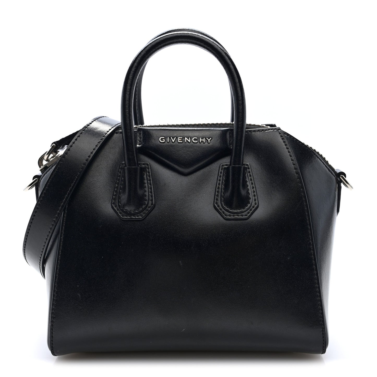 Shiny Lord Calfskin Mini Antigona Black