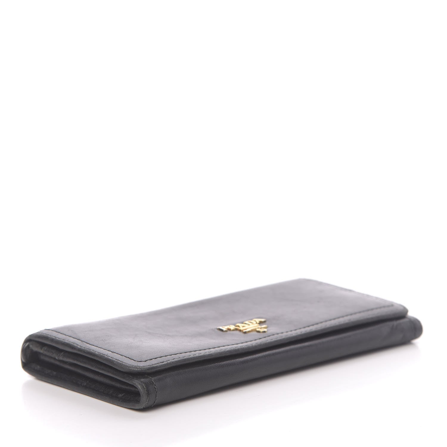 Prada Vitello Phenix Continental Flap Wallet Black 4 of 16